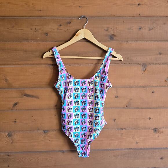 Buc-ee's Other - Buc-ee's One Piece Swimsuit Pastel Color Block Preppy Grid Pink S Beaver Logo